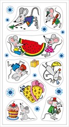 наклейка новогодняя  мышки 080.754 /мирпоздр