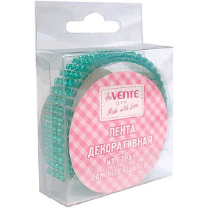клейкая лента декоративная 16мм*50см стразы зеленые акриловые 9040219 /devente