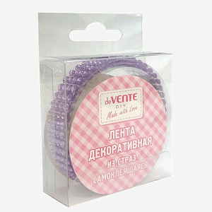 клейкая лента декоративная 16мм*50см стразы сиреневые акриловые 9040221 /devente