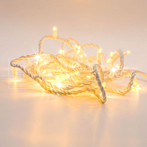 гирлянда (нить) aledus 10 м, ip54, белый провод, пвх, теплый белый, без мерцания
