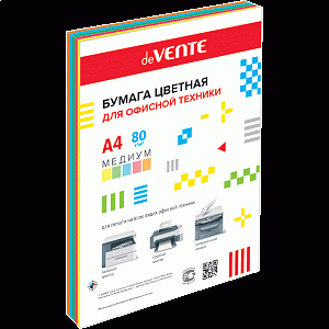 бумага а4 100л,  80г/м2,  5цв*20л,  медиум,   2072805 /devente