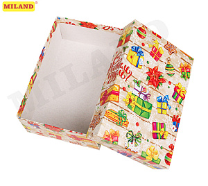 коробка подарочная 19*12*7,5 новогодние подарки нк-0613 /miland