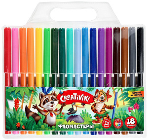 фломастеры 18цв  creativiki с, вент. колпачком  в блистере  флв18кр  /creativiki
