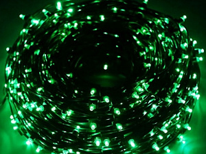 эл.гирл. 200л светодиоды зеленая 20м темная нить ну-1025 /miland