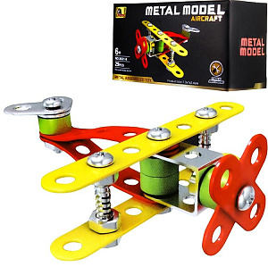 конструктор металл. самолёт 27 дет. 1901323 /рыжий кот