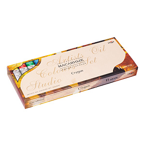 студия краски масляные художественные 10цв+2бел 9мл в тубах 203007,203003 /гамма