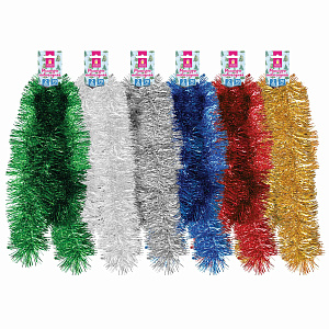 мишура золотая сказка d=70 2м ассорти 592212 изображение мишура золотая сказка d=70 2м ассорти 592212