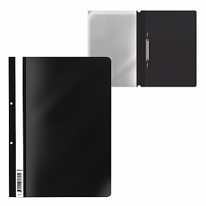 скоросшиватель а4 economy с прозрачной  обложкой черный 160мкм 47826 50010 /ек