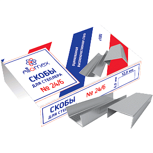 скобы n 24/6 1000шт. оцинкованные 4141300 / attomex изображение скобы n 24/6 1000шт. оцинкованные 4141300 / attomex