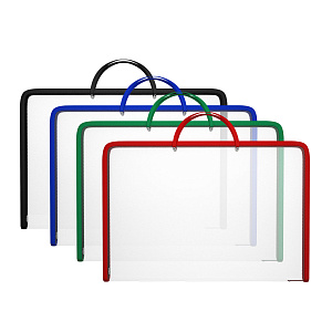 папка-планшет с ручками а3, diagonal clear, пластик, молниявокруг, 50345 /ek изображение папка-планшет с ручками а3, diagonal clear, пластик, молниявокруг, 50345 /ek