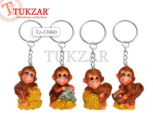 брелок обезьянка пушистая 3*3*4.5см полистоун 13060 /tukzar