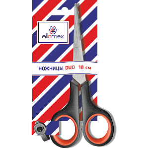 ножницы 170мм  duo,  двухцветные, прорезиненые кольца, 4091821 /attomex