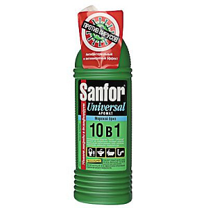 универс. моющее средство 10в1 750мл гель морской бриз (аналог доместос) /sanfor
