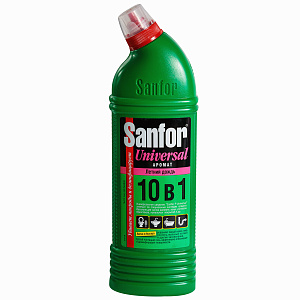 универс. моющее средство 10в1 1л гель летний дождь (аналог доместос) /sanfor