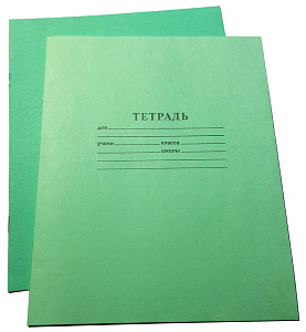 тетрадь 12л линия, зеленая, офсет.обл.80г/м2, блок- офсет 60г/м2 96%, с264/5 /бф