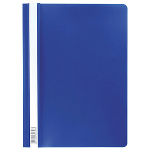 скоросшиватель а4 с прозрачной обложкой синий 46109 50003 /ек