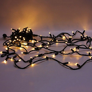 гирлянда (нить) aledus 5 м, черный провод, каучук (резина), теплый белый, без мерцания