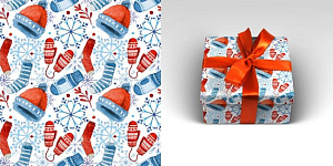 бумага упаковочная 70*100см дед мороз и компания 90г/м2 уб-4310 /optima