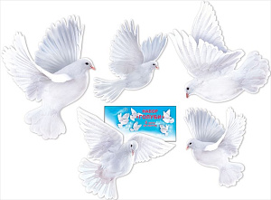 набор оформительский голуби 5шт 364*273 /празд