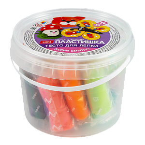 тесто для лепки 15цв*24г, ведерко, формочки тдл-044 /lori