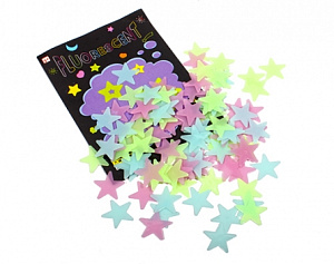 наклейки сияние флюоресцентные, 5 дет. пластиковые 1185483 /рыжийкот