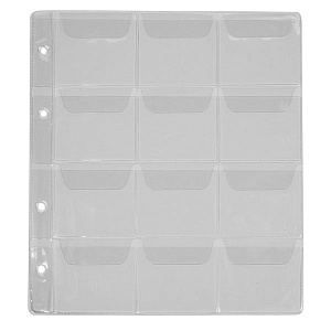 лист для монет на 12 ячеек 193*215мм пвх лмм-12