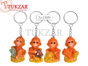 брелок обезьянка пушистая 3.5*3*5см полистоун 13059 /tukzar