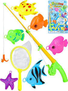 игра рыбалка магнитная веселый рыбак (6 рыбок, 1удочка, 1сачок) y1348014 /рыжий кот