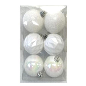 набор 6 шаров 60мм белые 030а