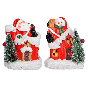 светильник домик 10*11,5см led, 2*lr44 (с батарейками) 2дизайна 396-554