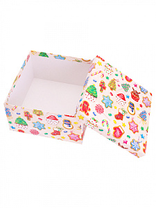 коробка подарочная 17,5*17,5*10 новогодние сладости кор-2051 /miland
