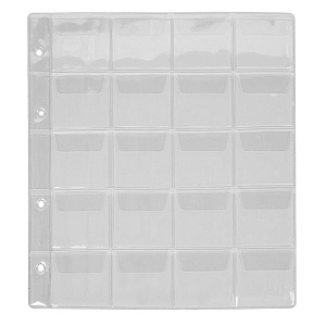 лист для монет на 20 ячеек 193*215мм пвх лмм-20