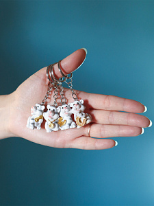 брелок белый тигр с деньгами 3,5см ассорти ну-5290 /miland