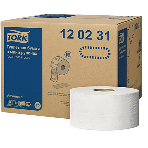 бумага туалетная 2-сл. 170м на втулке advanced 120231 /tork