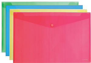 папка-конверт на кнопке  glossy classic а4 полупрозрачная, цвет ассорти, 42931-42936 50290 50289 /ек