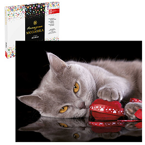 алмазная мозаика 40*50 грация кошки на подрамнике, 59828 /феникс