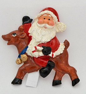 магнит дед мороз на олене полирез. 7,3*7,3см n162061 /winter wings