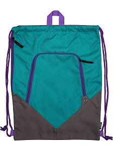 мешок для обуви 40*52см 1о 2кармана серый c бирюзой 7040222 /devente