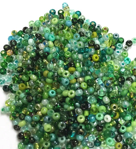 бисер чехия 50г зеленый микс №003 /gamma