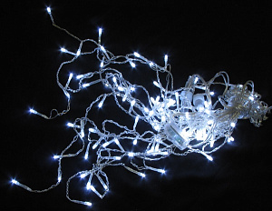 электрогирлянда 100л сосульки бахрома белые led 20нитей 2 м. (0.5, 0.35,0,2, 0,3) oic100lse-w-t-l4
