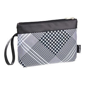 косметичка streetline black&white 230*160мм полиэстер+исккожа, 52607 /ek