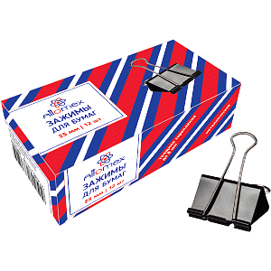 зажим для бумаг 25мм на 100л, черный 4131302 /attomex изображение зажим для бумаг 25мм на 100л, черный 4131302 /attomex