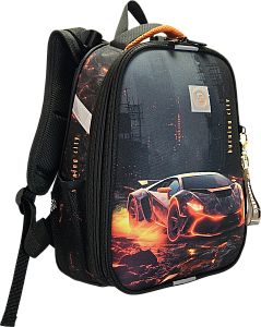  рюкзак эргоном. машина (лава)  30*38*16см, 2о, светоотр., 82256б /stavia