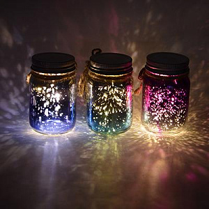 светильник декорат. банка 5*8см led, стекло, 1*cr2032 544-022 3 цвета