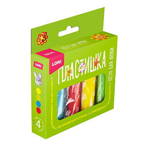 тесто для лепки 4цв*30г, картонная упаковка тдл-046 /lori