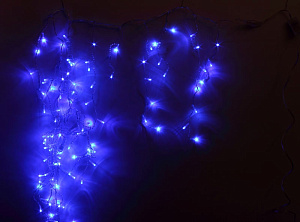 электрогирлянда 100л сосульки бахрома синие led 20нитей 2 м. (0.5, 0.35,0,2, 0,3) oic100lse-b-t-l4