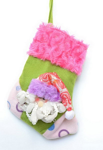 носок новогодний с дедом морозом 20см n02328 /winter wings