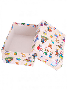 коробка подарочная 19*12*7,5 новогодние советcкие зверята кор-2066 /miland