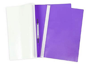 скоросшиватель а4 с прозрачной обложкой  фиолетовый 4307, 00107 /hatber