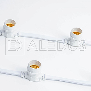 белт лайт aledus бухта 50 м, белый провод, пвх, шаг 40 см, е27